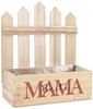 Herz & Heim Geschenkbox Pflanzkorb mit Zaun - Geschenkkorb mit Druck für Mama, Papa, Oma, Opa, aus Holz, mit Folie ausgekleidet Bild 2