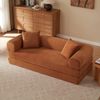 Sofa in Terracotta, wandelbar zum Schlafsofa, Veloursbezug, Kaltschaum, stabile Konstruktion,59 x 195 x 89 cm Bild 3