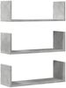 vidaXL Wandregale 3 Stk. Betongrau 58x18x18 cm Holzwerkstoff 853284 Bild 2