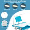 Kindertisch Kinderschreibtisch Set mit Bücherständer & LED-Licht für Jungs & Mädchen Blau Bild 4
