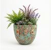 Keramik Blumentopf Eggpot Lava Grün Ø 29cm- Struktur Übertopf geschliffen Unikat Bild 5