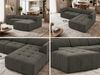 Modernes Wohnzimmer Sofa VORITA 3M L Freistehendes Ecksofa, L-Couch, Gepolstertes Sofa, Wellenfedern - Dunkelgrau Velvet - Rechts Bild 2