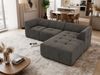 Modernes Wohnzimmer Sofa VORITA 3M L Freistehendes Ecksofa, L-Couch, Gepolstertes Sofa, Wellenfedern - Dunkelgrau Velvet - Rechts Bild 4