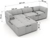 Modernes Wohnzimmer Sofa VORITA 3M L Freistehendes Ecksofa, L-Couch, Gepolstertes Sofa, Wellenfedern - Dunkelgrau Velvet - Rechts Bild 5