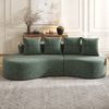 4-Sitzer Sofa B 240 x T 109 x H 60 cm aus Leinenstoff mit Becherhalter Bild 4