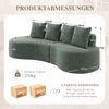 4-Sitzer Sofa B 240 x T 109 x H 60 cm aus Leinenstoff mit Becherhalter Bild 5