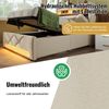 Polsterbett Doppelbett 140*200, Stauraum Kopfteil mit USB und Typ C-Port ,360-Surround-LED-Funktion rund um Kopf- und Fußende des, Betten mit Hydraulisch Stauraum, Beige , Leinen(Ohne Matratze) Bild 5