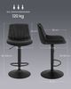 VASAGLE Barhocker 2er Set, Barstuhl mit Rückenlehne, Küchenhocker, höhenverstellbar, um 360° drehbar, Fußstütze aus Metall, für Esszimmer, Küche, PU-Bezug, tintenschwarz Bild 3