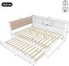 Bett 140×200 cm aus Kiefernholz mit Ausziehbett, LED-Beleuchtung und USB-Anschluss, weiß Bild 4