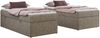Boxspringbett 90x200 Polsterbett ZERO 90 Einzelbett ohne Kopfteil, inkl. Stauraum & Multipocket-Matratze, Hotelbett - Grau Strukture - H3 - Topper Visco Bild 4