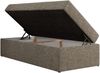Boxspringbett 90x200 Polsterbett ZERO 90 Einzelbett ohne Kopfteil, inkl. Stauraum & Multipocket-Matratze, Hotelbett - Grau Strukture - H3 - Topper Visco Bild 5