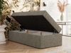 Boxspringbett 90x200 Polsterbett ZERO 90 Einzelbett ohne Kopfteil, inkl. Stauraum & Multipocket-Matratze, Hotelbett - Grau Strukture - H3 - Topper Visco Bild 3