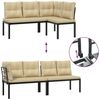 vidaXL Gartenbank-Set 3-tlg. Schwarz Pulverbeschichteter Stahl 3283653 Bild 5
