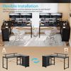 HOMALL Eckschreibtisch 100/120L Form mit Ablagefächern, 2 Tier DIY Lagerregalen Computertisch, Schreibtisch,PC Tisch,Heimbüro Bild 4