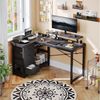 HOMALL Eckschreibtisch 100/120L Form mit Ablagefächern, 2 Tier DIY Lagerregalen Computertisch, Schreibtisch,PC Tisch,Heimbüro Bild 2