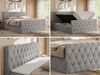 Boxspringbett mit gesteppter Front und Kopfteil, Multipocket-Matratze, zwei Bettkästen - MIREN DUO - 180 x 200 cm - Hellgrau Velvet - H4 Bild 2