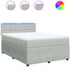 vidaXL Boxspringbett mit Matratze Hellgrau 140x190 cm Samt 3290034 Bild 2