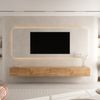 Planetmöbel TV Board 280 cm Gold Eiche, TV Schrank mit 4 Klappen als Stauraum, Lowboard hängend oder stehend, Sideboard Wohnzimmer Bild 3