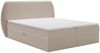 GRAINGOLD Bogota Boxspringbett 140x200, Doppelbett mit groß Bettkästen, Velour-Stoff, Schwarz Beige Bild 2