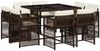 vidaXL 9-tlg. Garten-Essgruppe mit Kissen Braun Poly Rattan 3211737 Bild 2