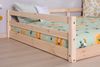 Ticaa Kinderbett, Neo Hausbett Bodenbett mit Rausfallschutz 150kg, inkl. Lattenrost & abnehmbarem Rausfallschutz, 120x200, Natur Bild 4