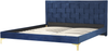 Bett mit Lattenrost LIMOUX 180 x 200 cm Samtstoff Marineblau Bild 4