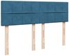 vidaXL Boxspringbett mit Matratze Blau 140x200 cm Samt 3287762 Bild 4