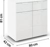 rauch Aditio Box, Kommode, 2-türig, 2 Schubladen mit Glasfront, mit Softclose-Funktion, Farbe Weiß, BxHxT 80x81x42cm Bild 4