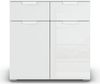 rauch Aditio Box, Kommode, 2-türig, 2 Schubladen mit Glasfront, mit Softclose-Funktion, Farbe Weiß, BxHxT 80x81x42cm Bild 2
