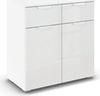 rauch Aditio Box, Kommode, 2-türig, 2 Schubladen mit Glasfront, mit Softclose-Funktion, Farbe Weiß, BxHxT 80x81x42cm Bild 3