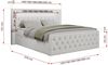 Boxspringbett, Stauraumbett mit Bettkasten, LED - GOLD-9 - 120x200cm - Weiß Kunstleder - H3 Bild 5