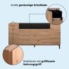 KHG Sideboard mit 2 Schubladen 12 Fächern & 5 Drehtüren modern, aus Holzwerkstoff Holzoptik lackiert, Gestell & Akzente in schwarz - 180 x 90 x 42 cm (B/H/T) Bild 2