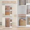 Bücherregal, Bücherschrank mit 9 Würfeln, Standregal mit Schiebetüren, Verstellbare Paneele, für Arbeitszimmer Schlafzimmer Wohnzimmer, Weiß, 30 x 100 x 106 cm Bild 3