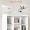 Bücherregal, Bücherschrank mit 9 Würfeln, Standregal mit Schiebetüren, Verstellbare Paneele, für Arbeitszimmer Schlafzimmer Wohnzimmer, Weiß, 30 x 100 x 106 cm Bild 5