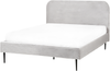 Bett mit Lattenrost Cord FLAYAT 140 x 200 cm Hellgrau Bild 4