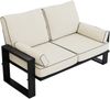 Outdoor 2-Sitzer Gartensofa, schwarze Metallbeine, Gartensofa für die Terrasse - ELBA S2 - beige Bild 5