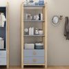 Garderobenset mit Kleiderstange, Regal & Schubladen, 90x44x180,5 cm + 70x44x180,5 cm, Blau/Natur Bild 5