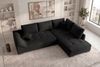 Couch Mykonos L Form in Samtstoff - Samtstoff - schwarz - Rechts Bild 4