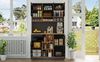 MODFU Hochschrank moderner Küchenschrank,Buffet,Sideboard (Modernes Sideboard 105x45x185 cm –mit Metallgriffen, verstellbaren Regalen & Kippschutz) Schubladen,offener Stauraum Bild 3