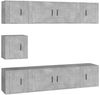 vidaXL 7-tlg. TV-Schrank-Set Betongrau Holzwerkstoff 3188666 Bild 2