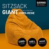 Lumaland Gaming Sitzsack XXL aus Cord | Gaming Sessel für Erwachsene & Teenager | Komfortabler Bean Bag 135x100 cm [Senfgelb] Bild 3