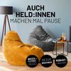 Lumaland Gaming Sitzsack XXL aus Cord | Gaming Sessel für Erwachsene & Teenager | Komfortabler Bean Bag 135x100 cm [Senfgelb] Bild 4