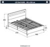 HOME DELUXE Bett NUBE mit Schubladen - 140 x 200 (inkl. Lattenrost & Matratze), Polsterbett, Doppelbett, Bettgestell mit Stauraum, LED Bett Bild 2