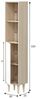 Dmora Säulenschrank Lazzarina, Badezimmerwandschrank mit 1 Tür, hoher Kleiderschrank, 30x25h150 cm, Eiche und glänzendes Weiß Bild 3