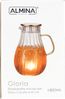 Karaffe aus Glas 1,8 Liter Riffle Design mit goldenem Henkel und Deckel Bild 4