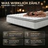 VIKTORIA Taschen Federkernmatratze 180x200 cm - Integrierter Topper; 25cm Höhe; H4, H3, H2 Misch-Härtegrad; 7 Zonen Matratze - Taschenfederkernmatratze mit hoher Punktelastizität Bild 5