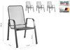 MFG 'Mec-Stor' Streckmetall-Stapelstuhl 4-er Set, Metall anthrazit, 96 x 73 x 57 cm Bild 4