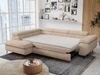 Ecksofa mit Bettfunktion, Modern Sofa, L-form, Einstellbare Kopfstützen, Bettkasten - PETER - Beige Plüsch - Topper T25 - links Bild 5