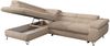 Ecksofa mit Bettfunktion, Modern Sofa, L-form, Einstellbare Kopfstützen, Bettkasten - PETER - Beige Plüsch - Topper T25 - links Bild 3