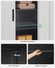 Songmics Aktenschrank, Mehrzweckschrank, Büroschrank mit 2 Türen, Schrank abschließbar, Aufbewahrungsschrank aus Stahl, für Arbeitszimmer, Wohnzimmer, silbern-schwarz OMC013S01 Bild 4